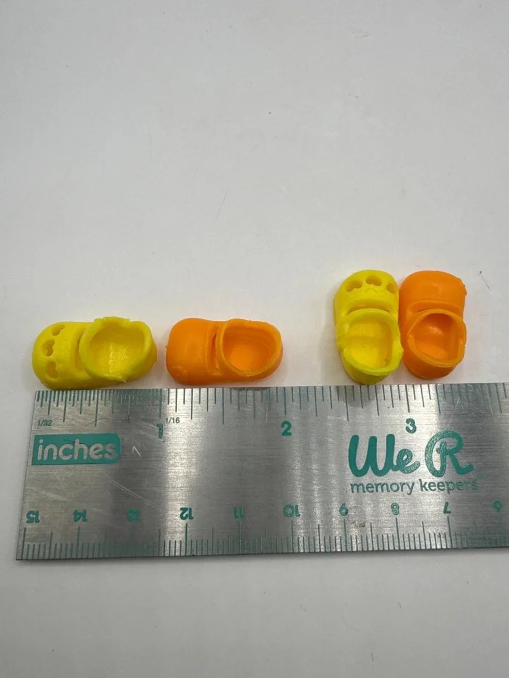 Vintage Doll Shoes Lot Yellow Heart Mary Janes & Orange Flats Slide On